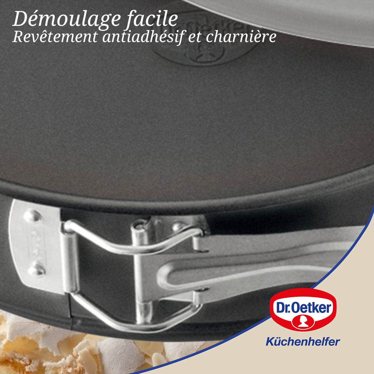 Moule à manqué à charnière 26 cm avec couvercle de transport Dr. Oetker Bake and Go Dr. Oetker - Mathon - 6