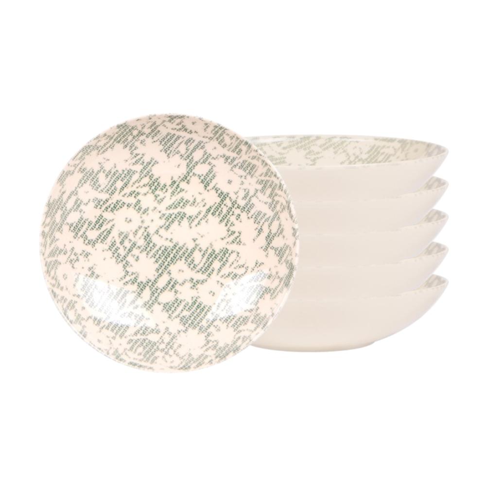 Assiette creuse Léa verte 22 cm (lot de 6) Table passion - Mathon - 1