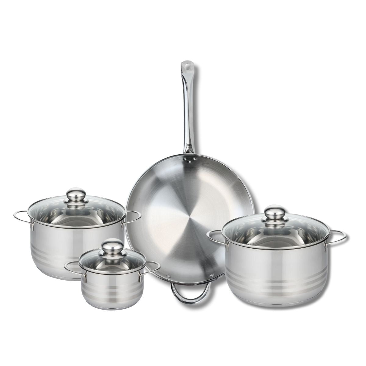 Ensemble de 1 Poêle de cuisson 32 cm et 3 faitouts 14, 20 et 24 cm  Profi Brillant Elo - Mathon - 1