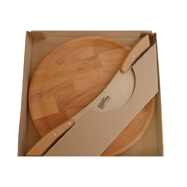 Coffret couteau Pizza Rocket et planche à pizza 33 cm Roger Orfèvre - Mathon - 1