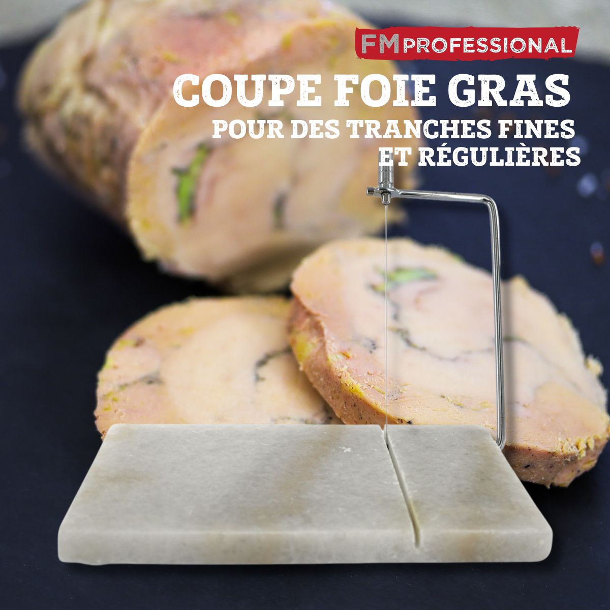 Coupe et présentation foie gras en marbre 23 x 15 cm FM Professional - Mathon - 2