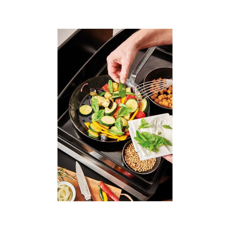 Poêle à marrons 28 cm en tôle d