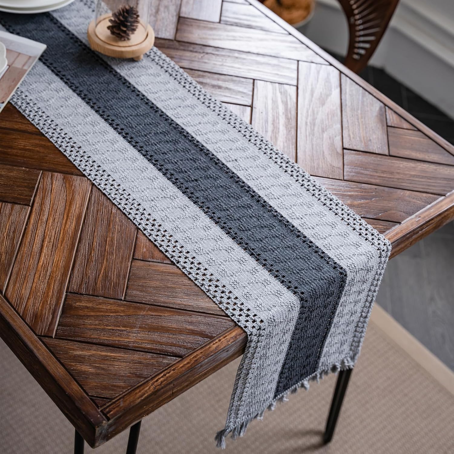 Chemin de Table Noël 30x180 cm Gris Vendos85 - Mathon