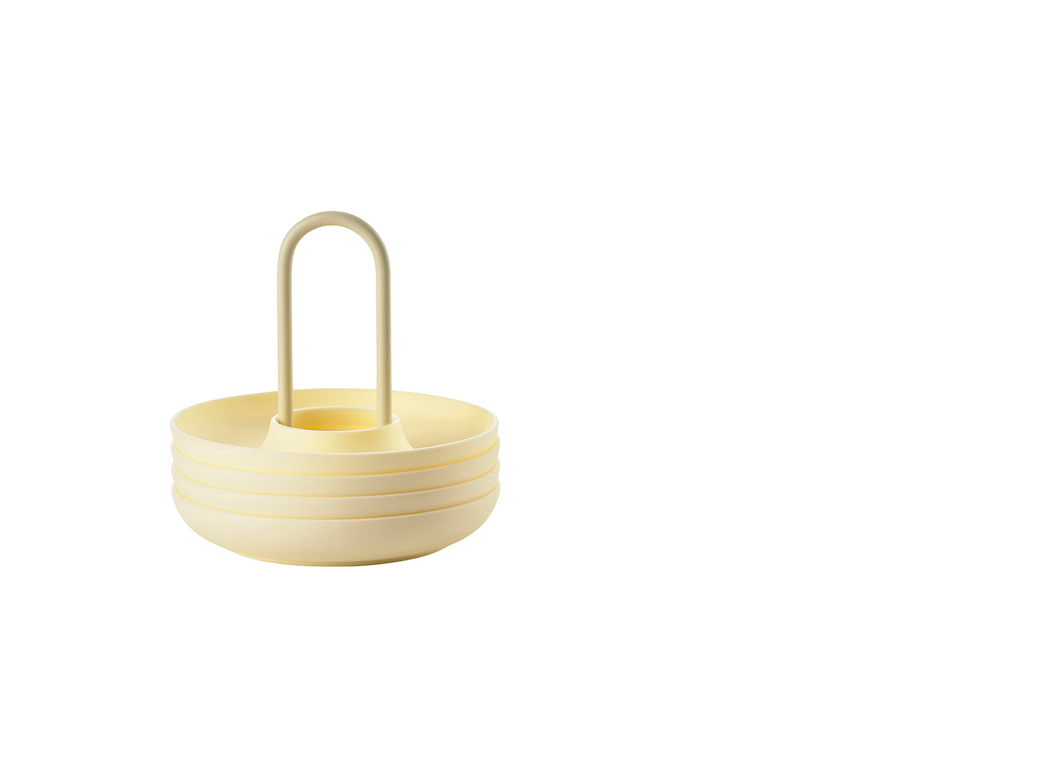Set de 4 coquetiers avec support SINGLES en silicone Calcaire Zone Denmark - Mathon - 2