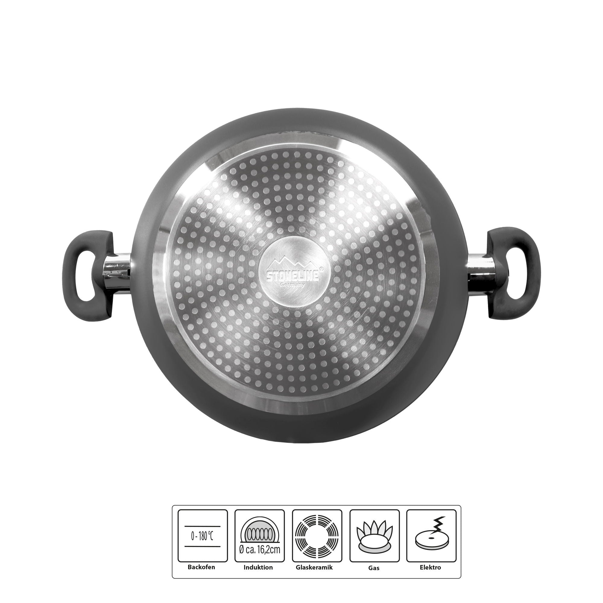 CERAMIC Poêle à servir 24 cm, revêtement en céramique, avec couvercle en verre arômatiseur Stoneline - Mathon - 2