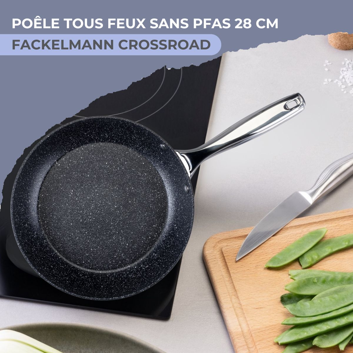 Poêle 28 cm fonte aluminium revêtement antiadhésif céramique sans PFAS Fackelmann - Mathon - 2