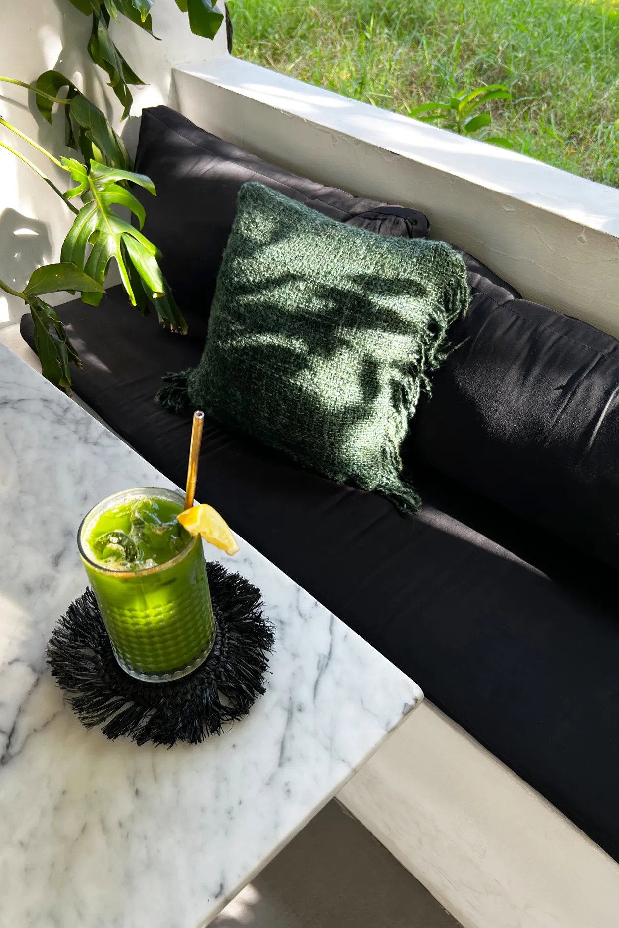 Le Sous-Verre Fringe Raffia - Noir Bazar Bizar - Mathon - 5