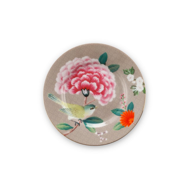 Lot de 6 Assiettes petit four Blushing Birds Kaki - 12cm Pip Studio - Mathon