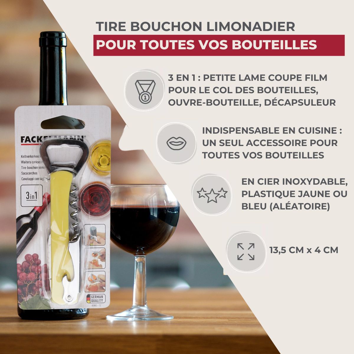 Tire-bouchon limonadier coloré  Bar Concept Fackelmann - Mathon - 3