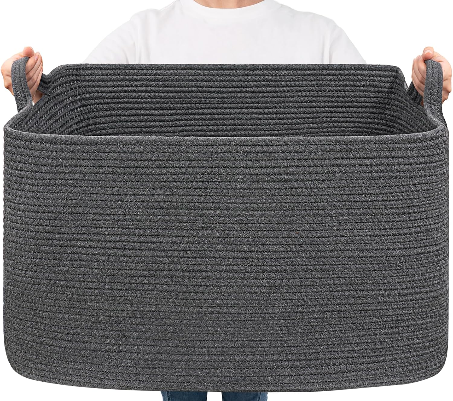 Grand panier de rangement 85 L tressé – Gris Foncé Vendos85 - Mathon