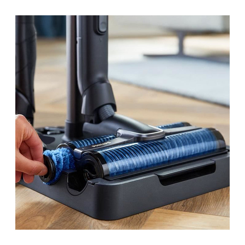 Aspirateur Balai Laveur Sans Fil -   Aquatrio Xw9463/11 - Brosses Aquaspin Haute Vitesse - Systeme Auto-nettoyant Philips - Mathon - 6