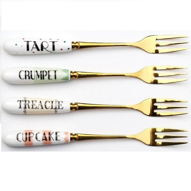 British Pomp - Coffret 4 fourchettes dessert Yvonne Ellen - Mathon - 8