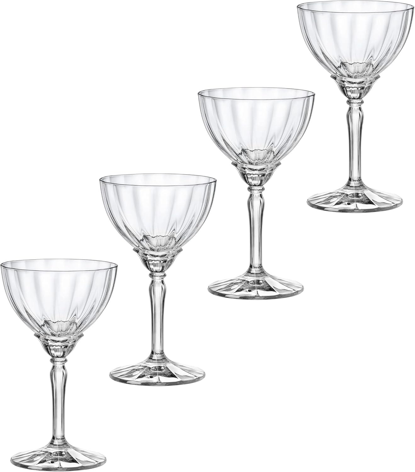 Lot de 4 coupes à Champagne  en verre, FLORIAN, 24 cl Bormioli Rocco - Mathon - 1