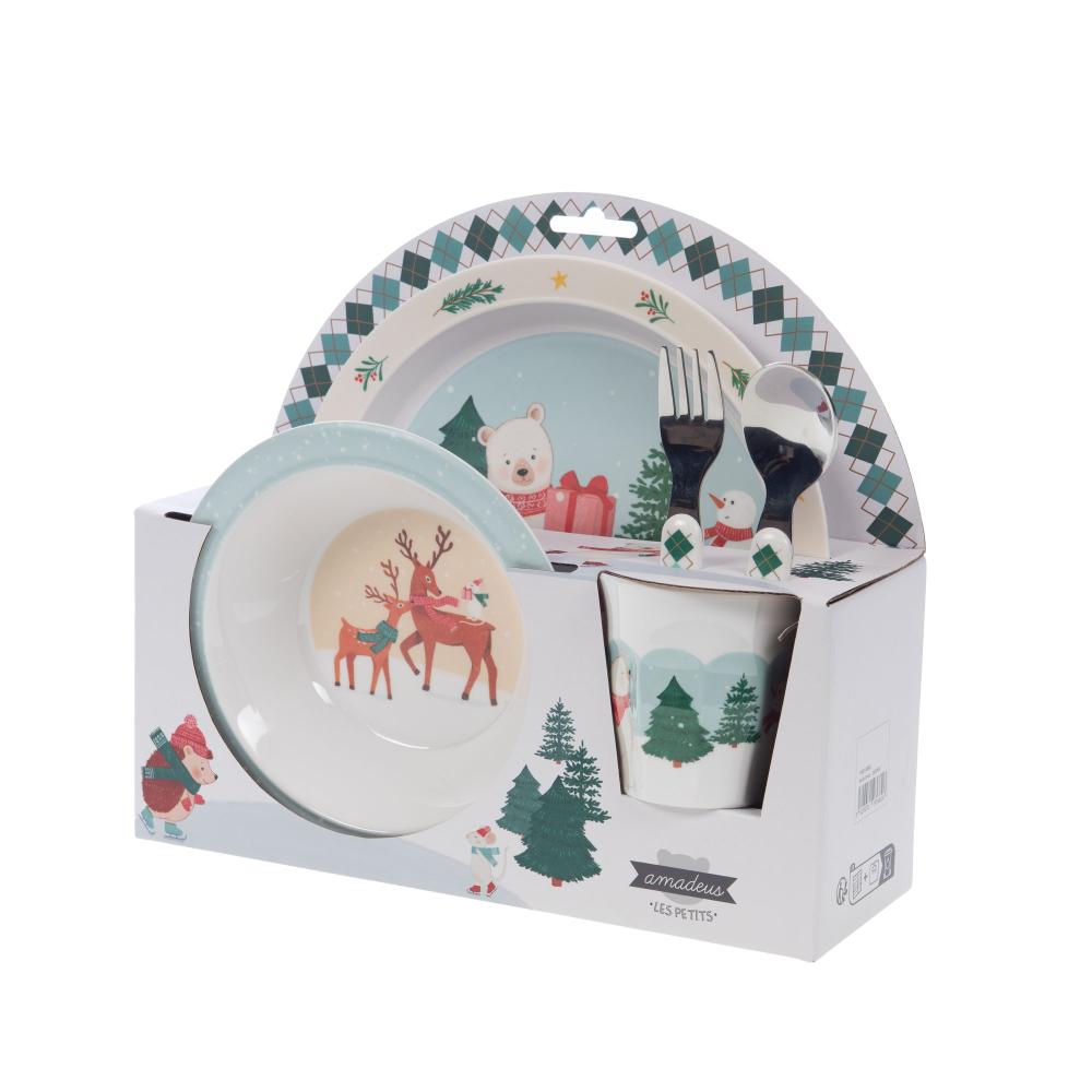 Coffret déjeuner 5 pièces hiver patinoire Amadeus - Mathon - 3