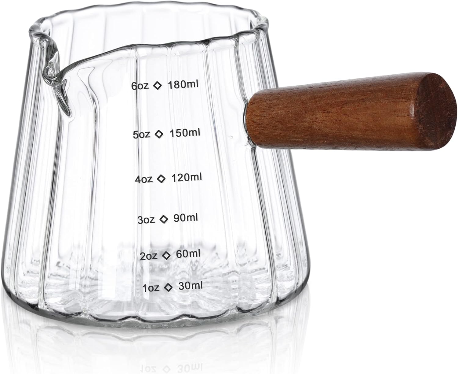 Verre doseur en borosilicate avec poignée en bois Vendos85 - Mathon