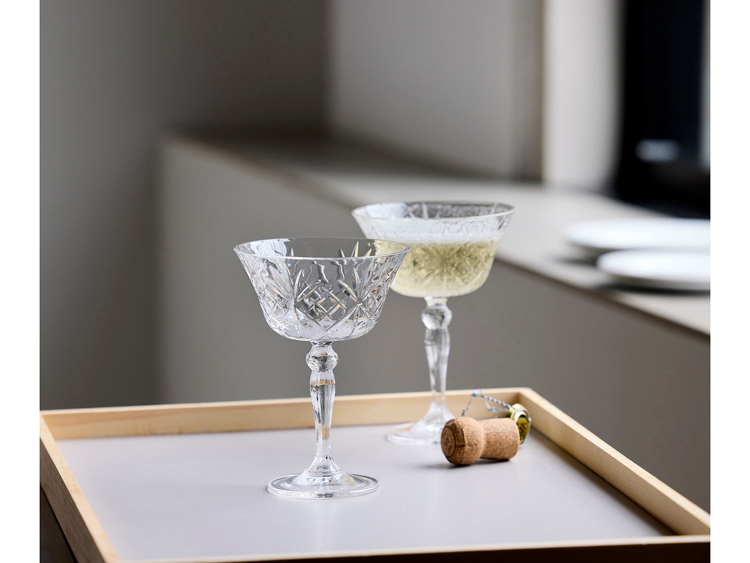 Set de 4 coupes à champagne MELODIA 26cl Transparent Lyngby Glas - Mathon - 9