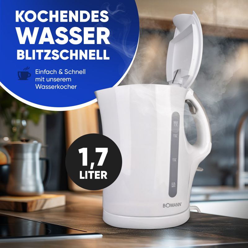Bouilloire 1,7L 2200W Blanche Bomann WK6079CB-Blanc Bomann - Mathon - 2