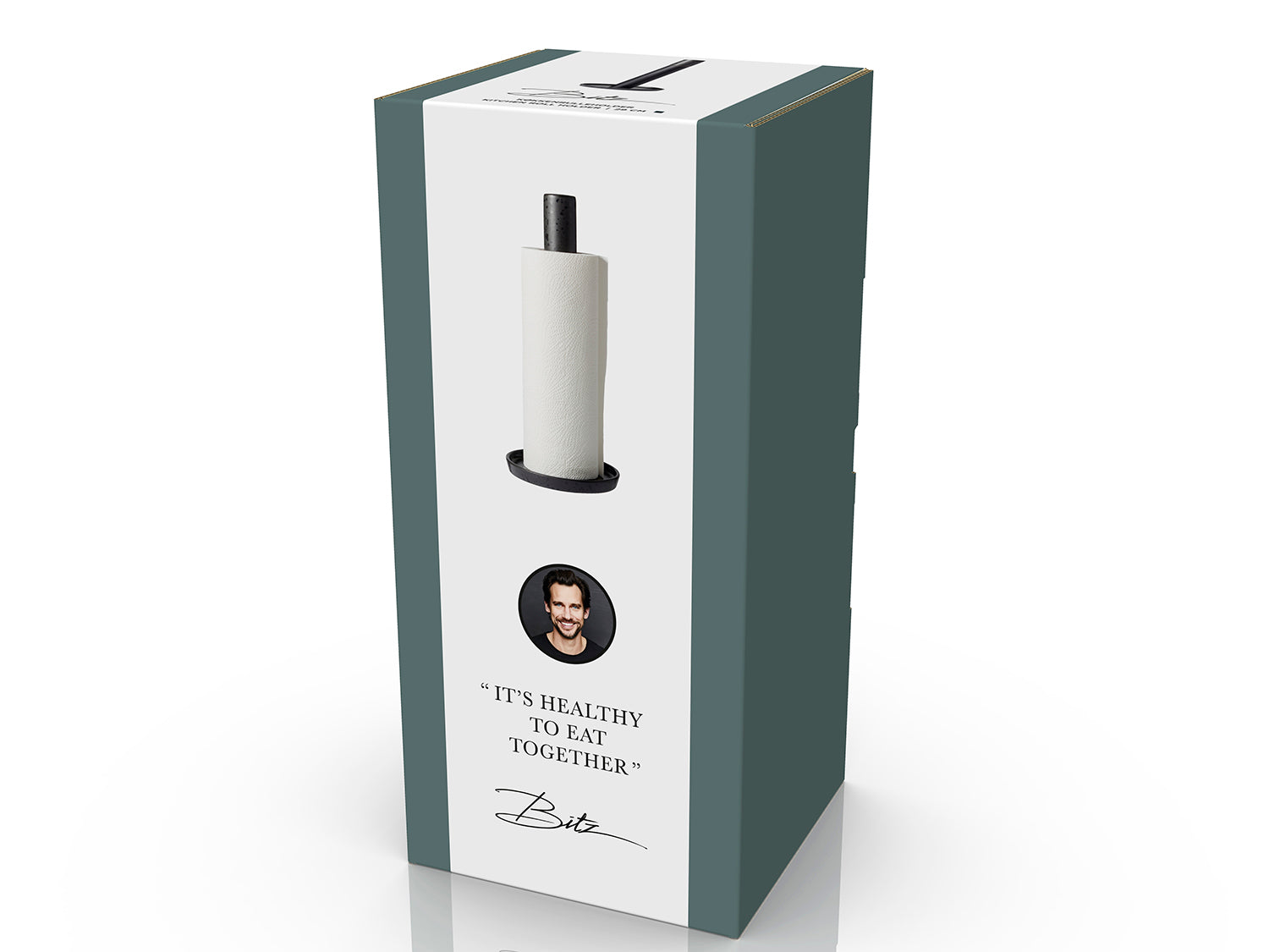 Porte-rouleau essuie-tout GASTRO en grès émaillé Noir Bitz - Mathon - 5