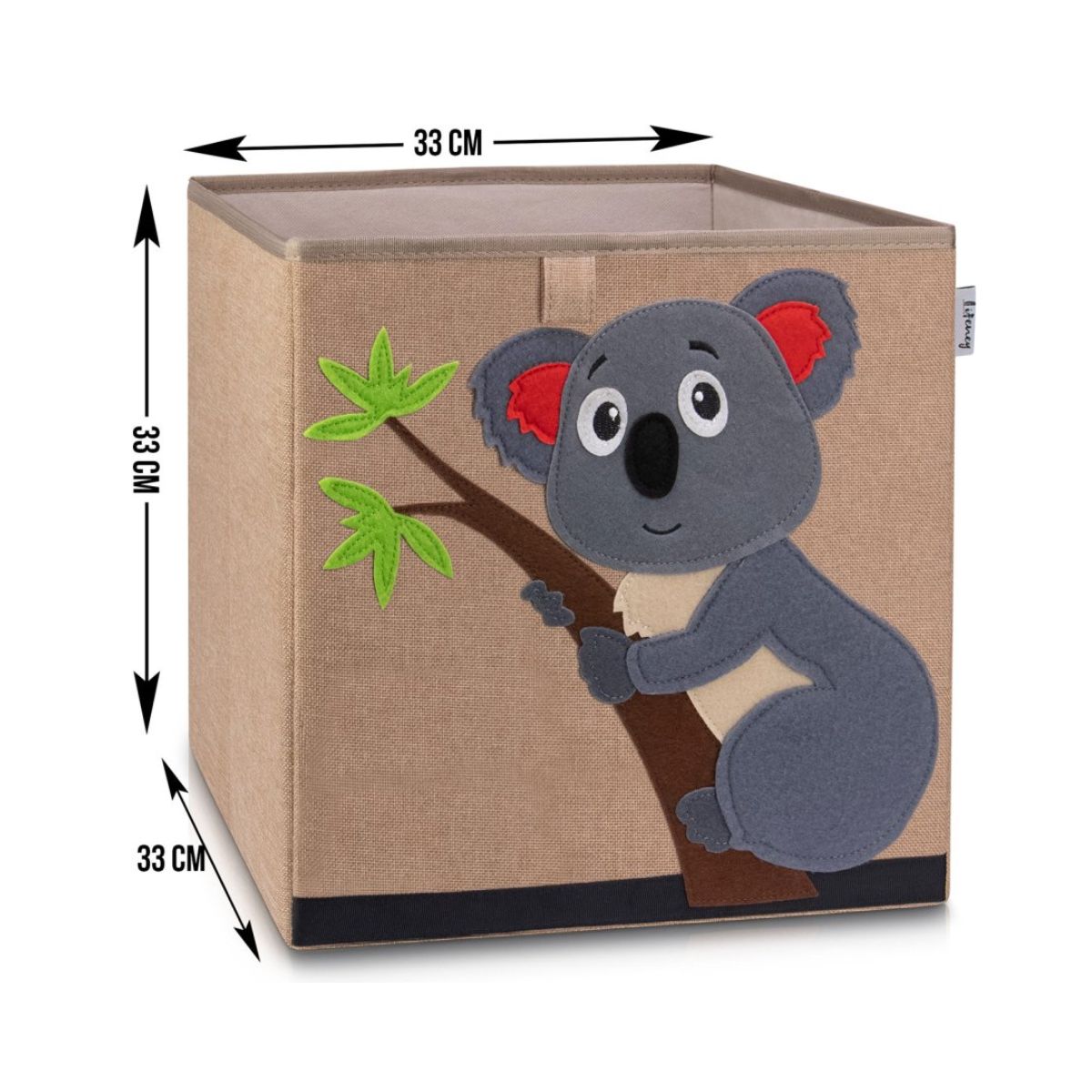 Boîte de rangement en tissu pour enfant "koala" sur fond foncé, compatible Ikea Kallax Lifeney Fackelmann - Mathon - 3