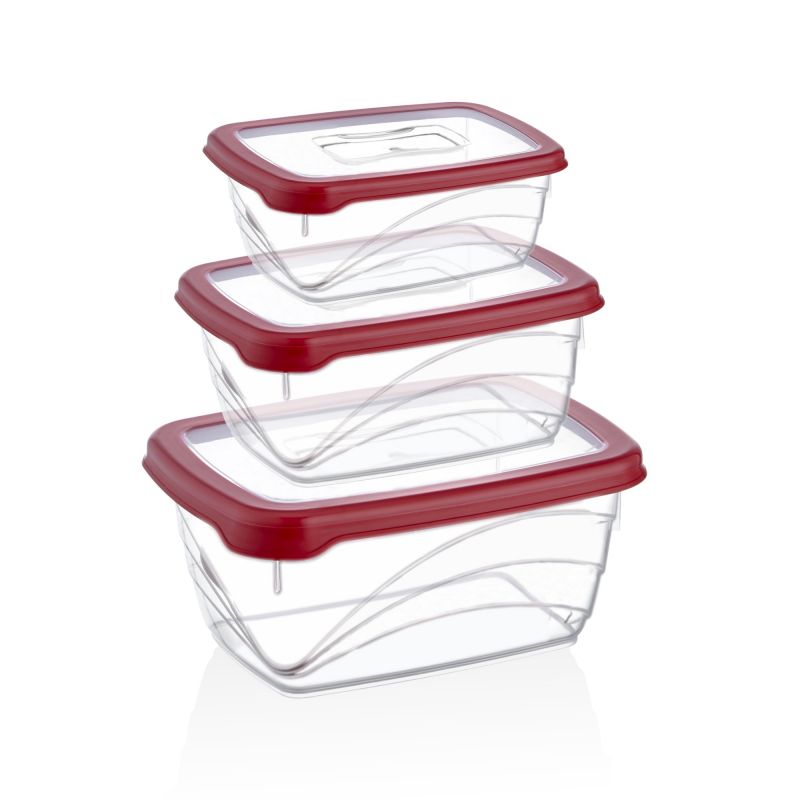 Ensemble de boite de conservation 3 pièces Herzberg HGL772-RED Herzberg - Mathon - 2