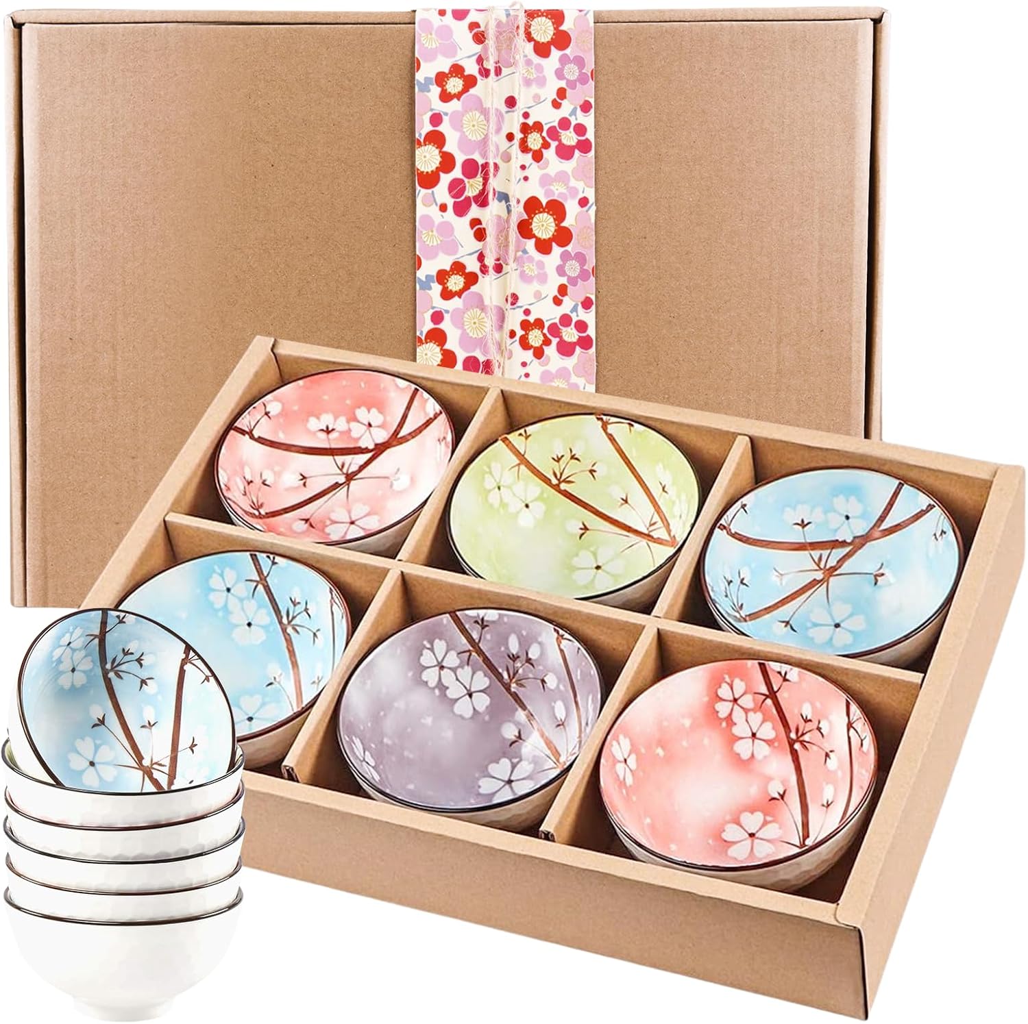 Bols à céréales en céramique motif fleurs de cerisier Vendos85 - Mathon