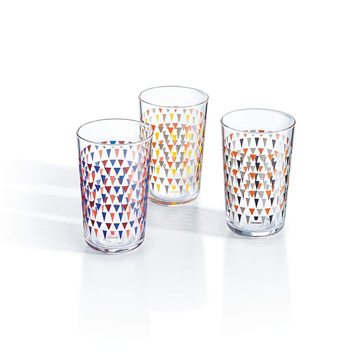 3 verres forme haute 30cl Trigone Gris Luminarc - Mathon - 2