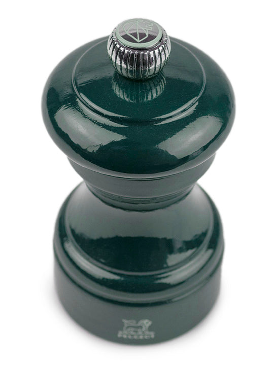 Bistro Moulin à sel manuel en bois laqué, vert forêt, 10 cm - 4in. Peugeot - Mathon - 4