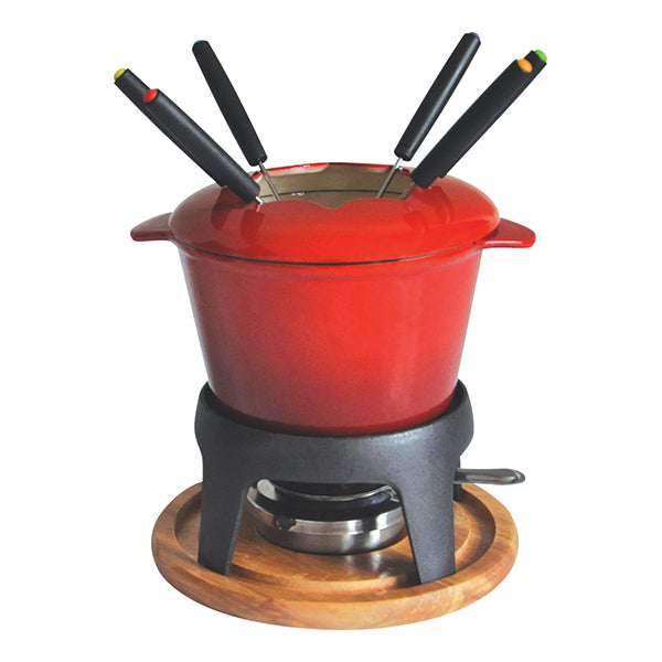 Service à fondue 6 personnes en fonte rouge 385050 Baumalu - Mathon - 1