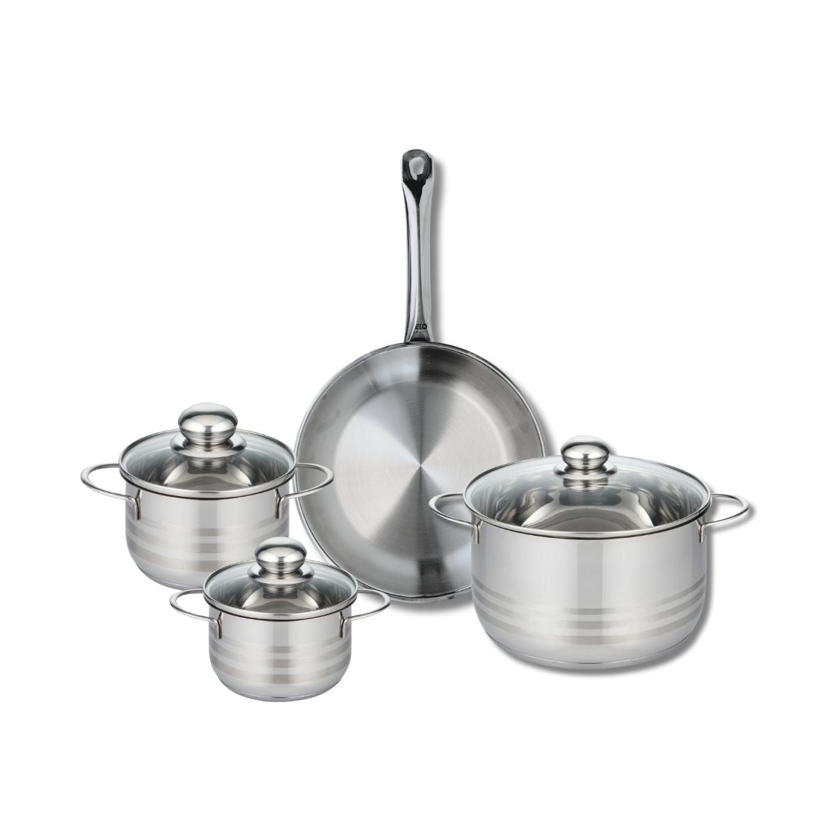 Ensemble de 1 Poêle de cuisson 28 cm et 3 faitouts 14, 16 et 24 cm  Profi Brillant Elo - Mathon - 1