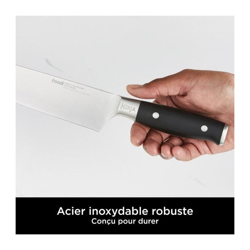 Bloc-couteaux - Ninja Foodi - Staysharp K32006eu - Avec Affûteur - Ensemble De Couteaux - 6 Pieces Aiguisées - Noir Ninja - Mathon - 3