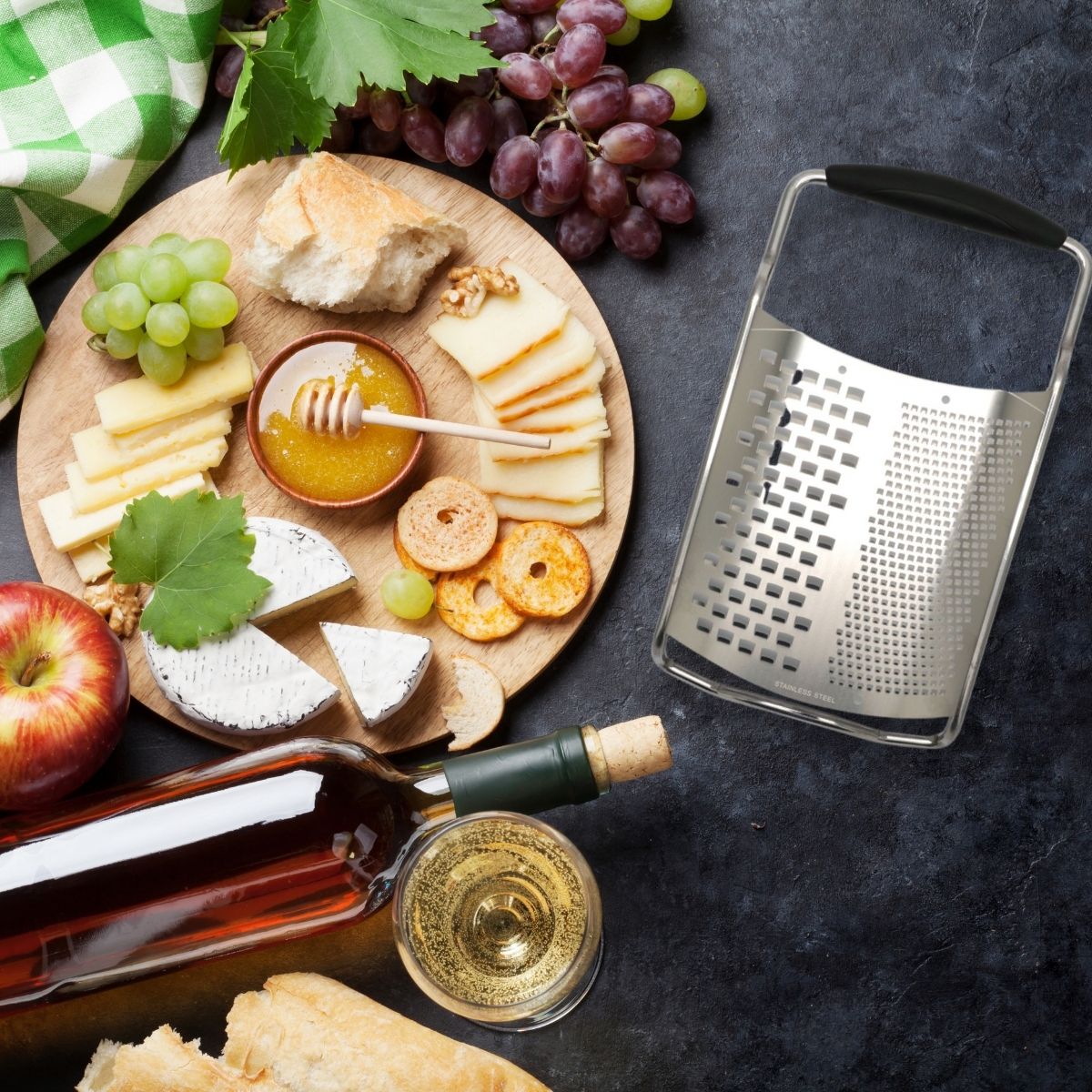 Ensemble de 2 Râpes à fromage inox 2 en 1 de 22 cm Fackelmann - Mathon - 2