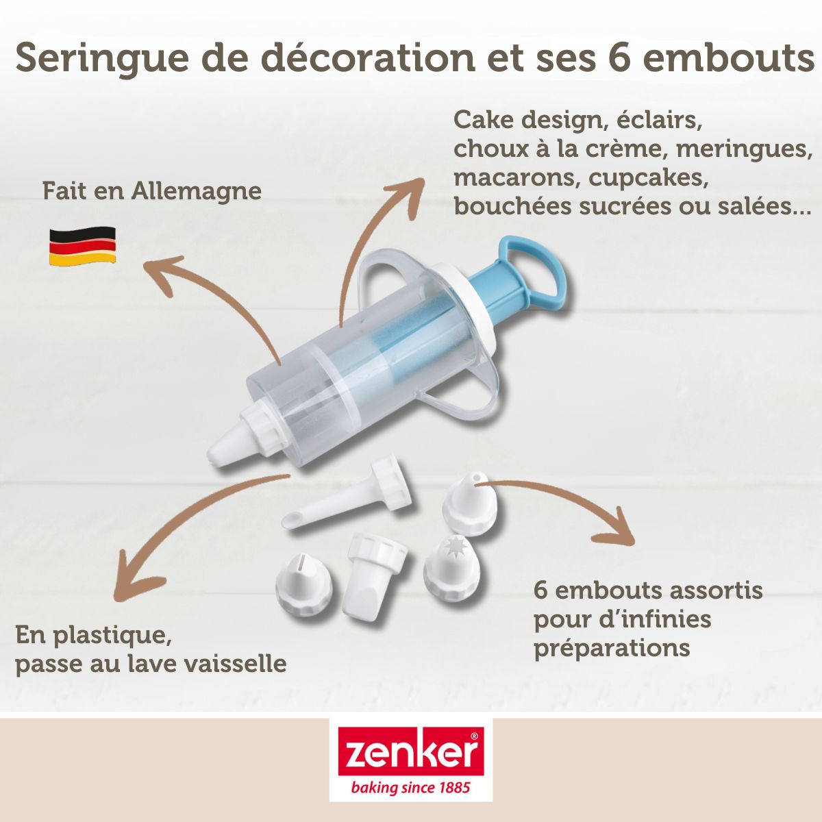 Seringue de pâtisserie et 6 embouts Zenker Sweet Sensation Zenker - Mathon - 5