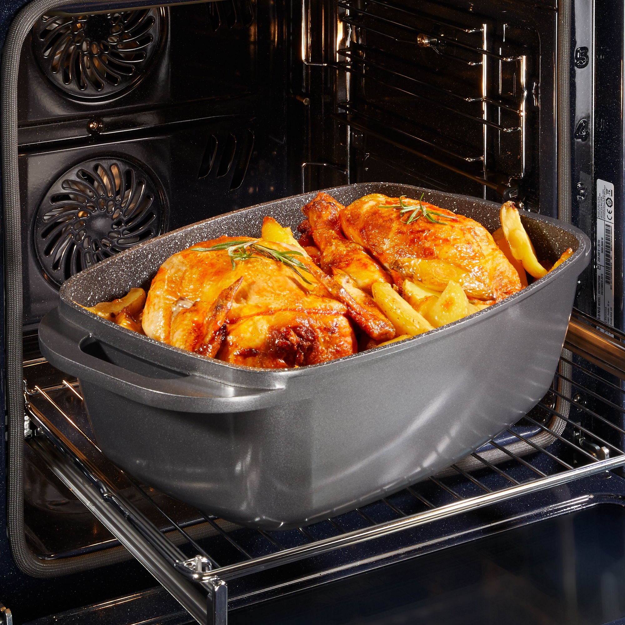 Rôtissoire 40 x 22 cm, avec couvercle en fonte d