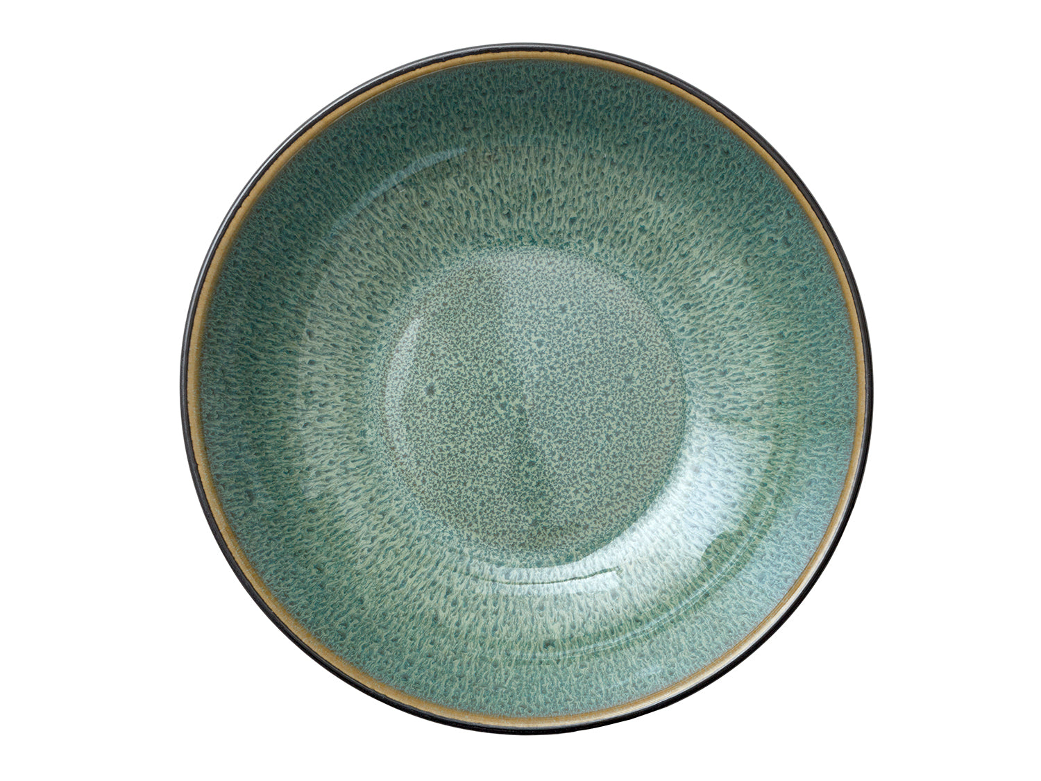 Assiette à pâtes GASTRO en grès Noir/Vert Bitz - Mathon - 2