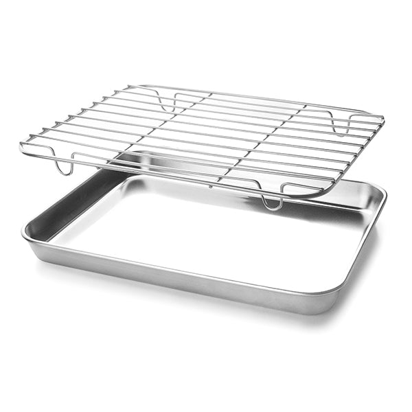 Gfamous Plaque de Cuisson en Acier Inoxydable Avec Grille,Plaque à Gfamous Plaque de Cuisson en Acier Inoxydable Avec Grille,Plaque à