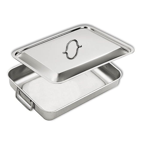 Plat à four en inox avec couvercle Inoxriv - Mathon - 1