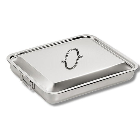 Plat à four en inox avec couvercle Inoxriv - Mathon - 2