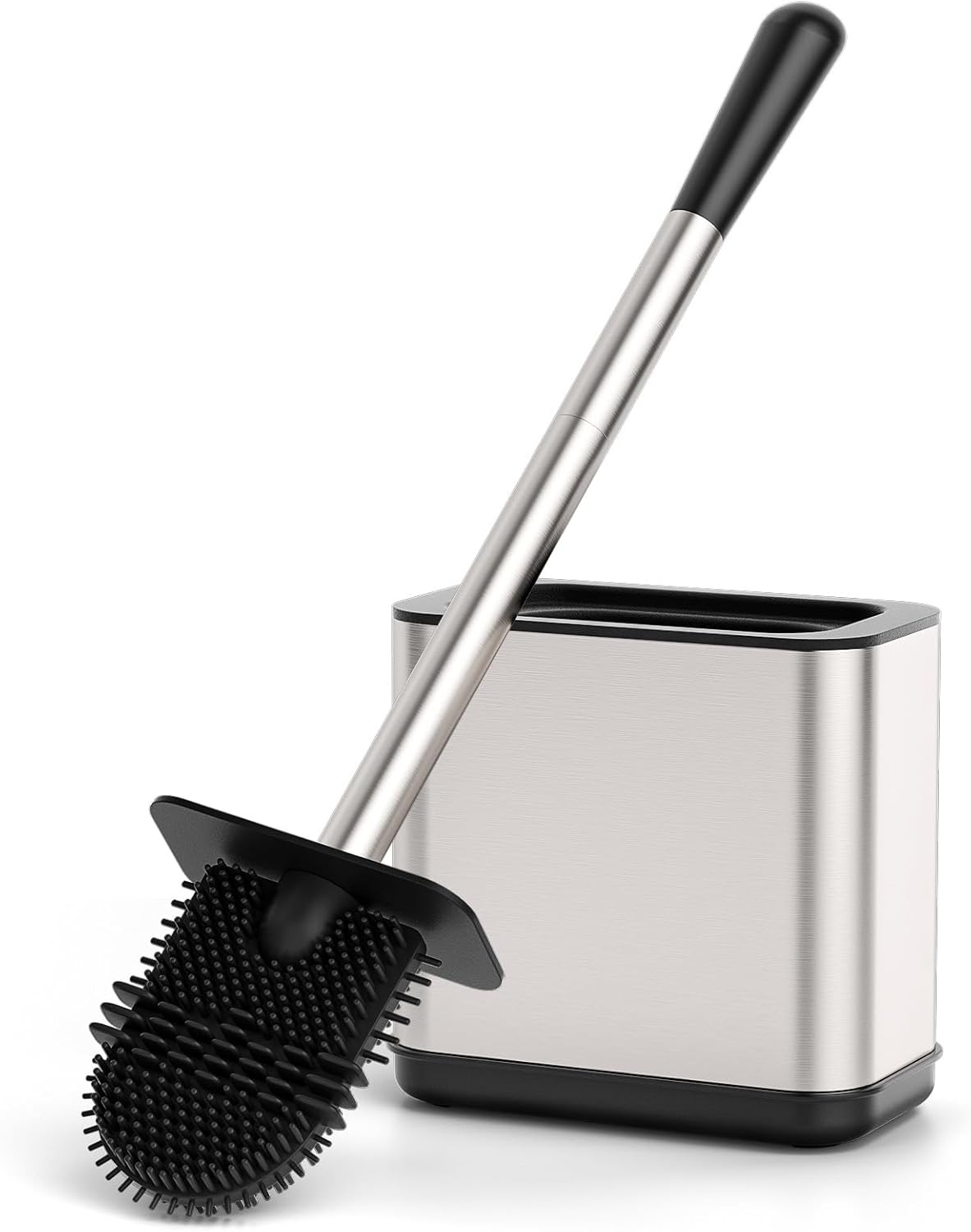 Brosse WC Rectangulaire Argent en Acier Inoxydable Vendos85 - Mathon