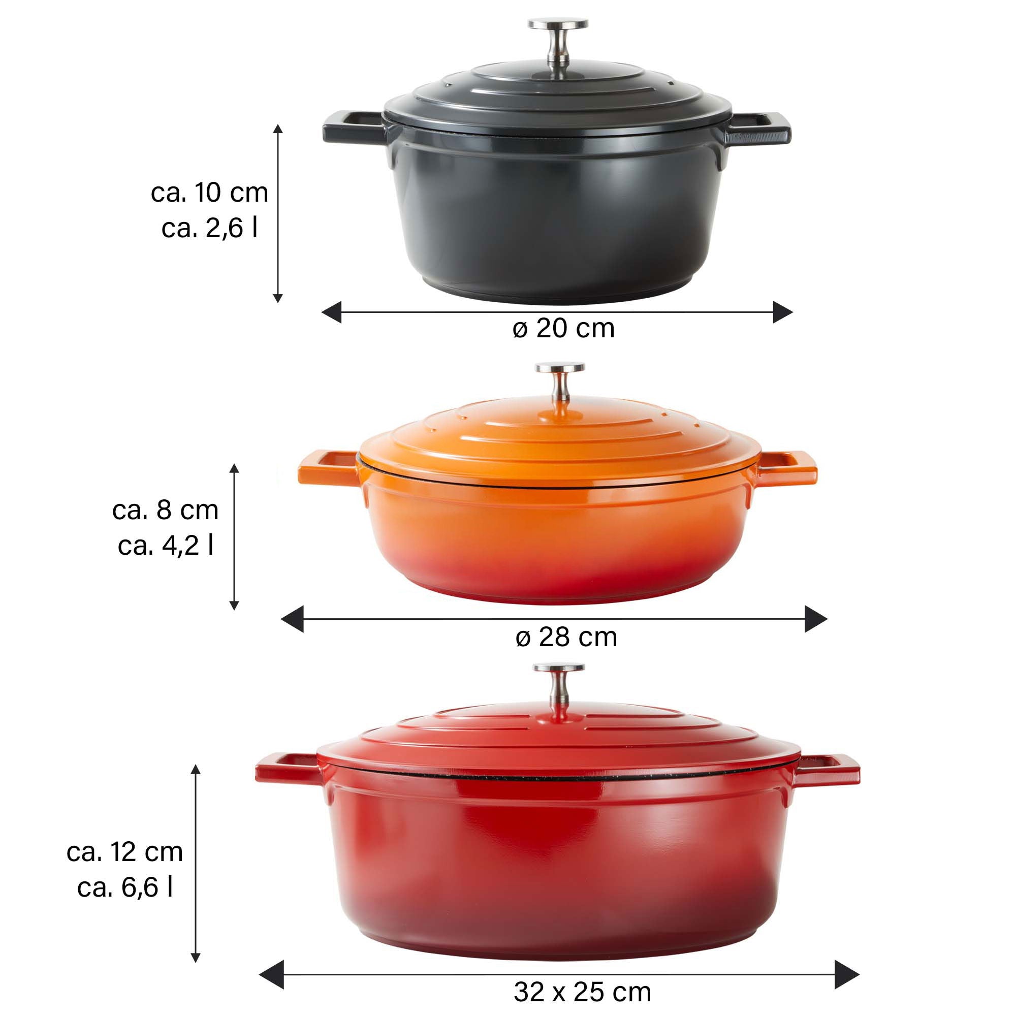 Cocotte 28 cm, avec couvercle en fonte d’aluminium, volcanique Stoneline - Mathon - 4