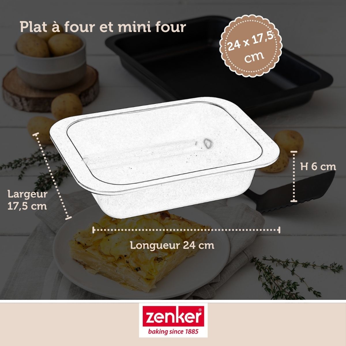 Plat à four 24 x 17,5 cm Zenker Spécial Cooking Zenker - Mathon - 3