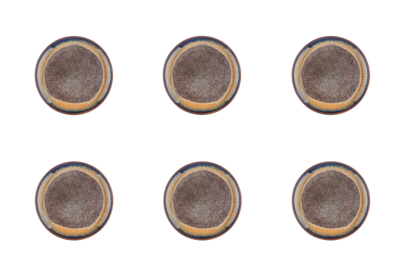 Lot de 6 assiettes à pain en grès marron D16.5 Björn - Mathon - 1