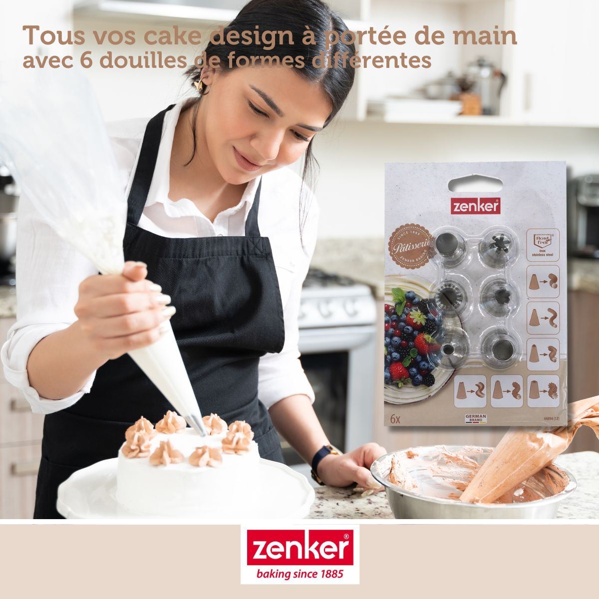 Lot de 6 douilles à pâtisserie en inox grand modèle Zenker Smart Pastry Zenker - Mathon - 4