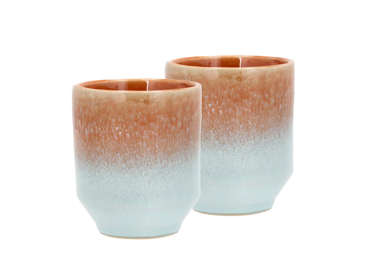 Set de 2 mugs STYLES en grès Bleu/Ambre Villa Collection - Mathon - 1