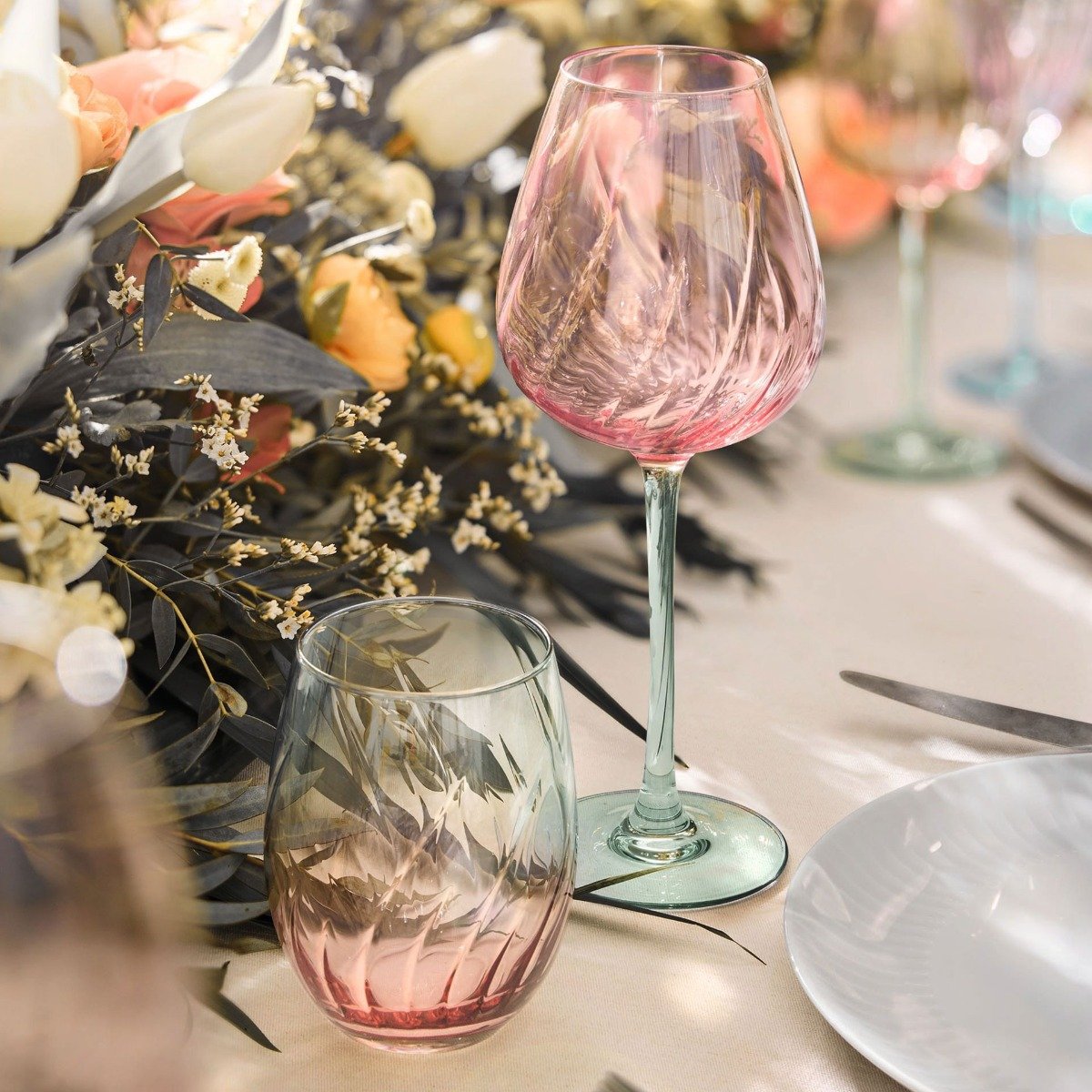 4 verres à eau colorés 36cl Spring - Cristal d