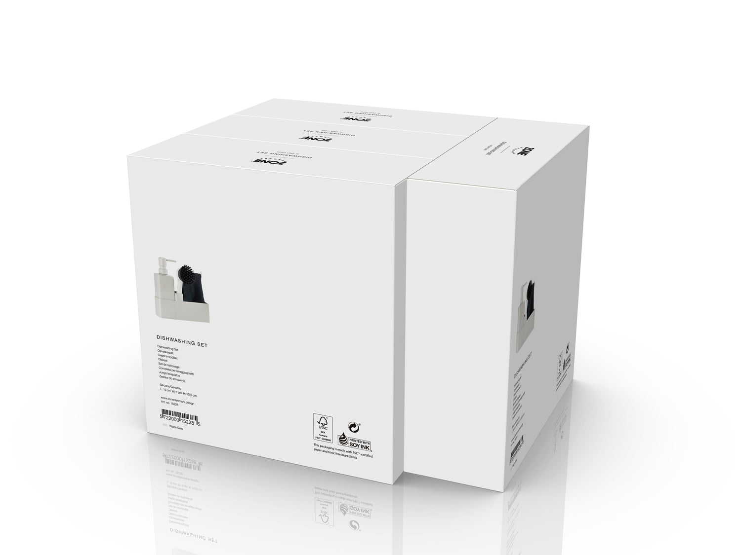 Set de vaisselle 4 pièces en silicone et céramique Gris chaud Zone Denmark - Mathon - 5