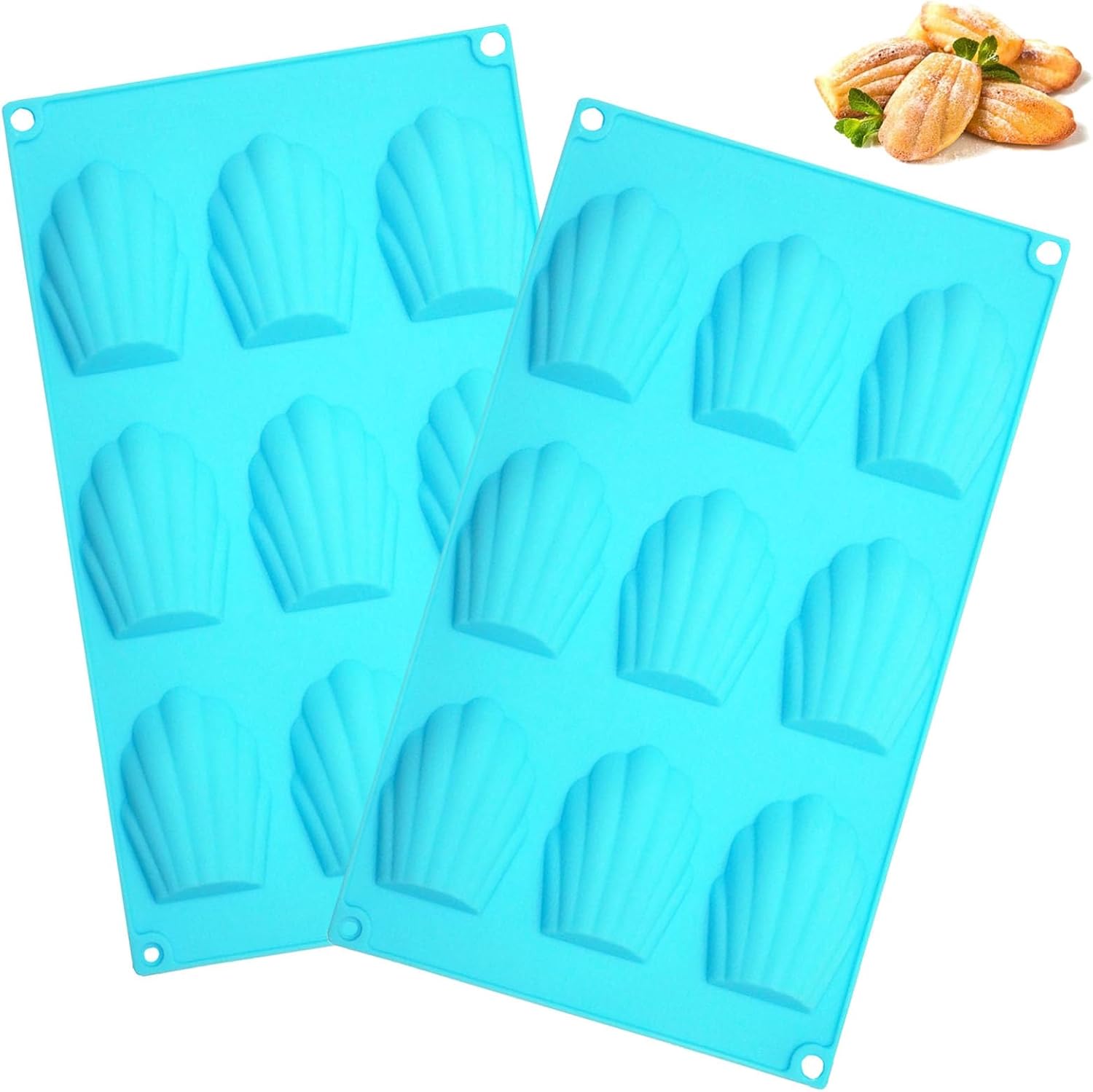 2 Pièces Moule a Madeleine Bleu Vendos85 - Mathon