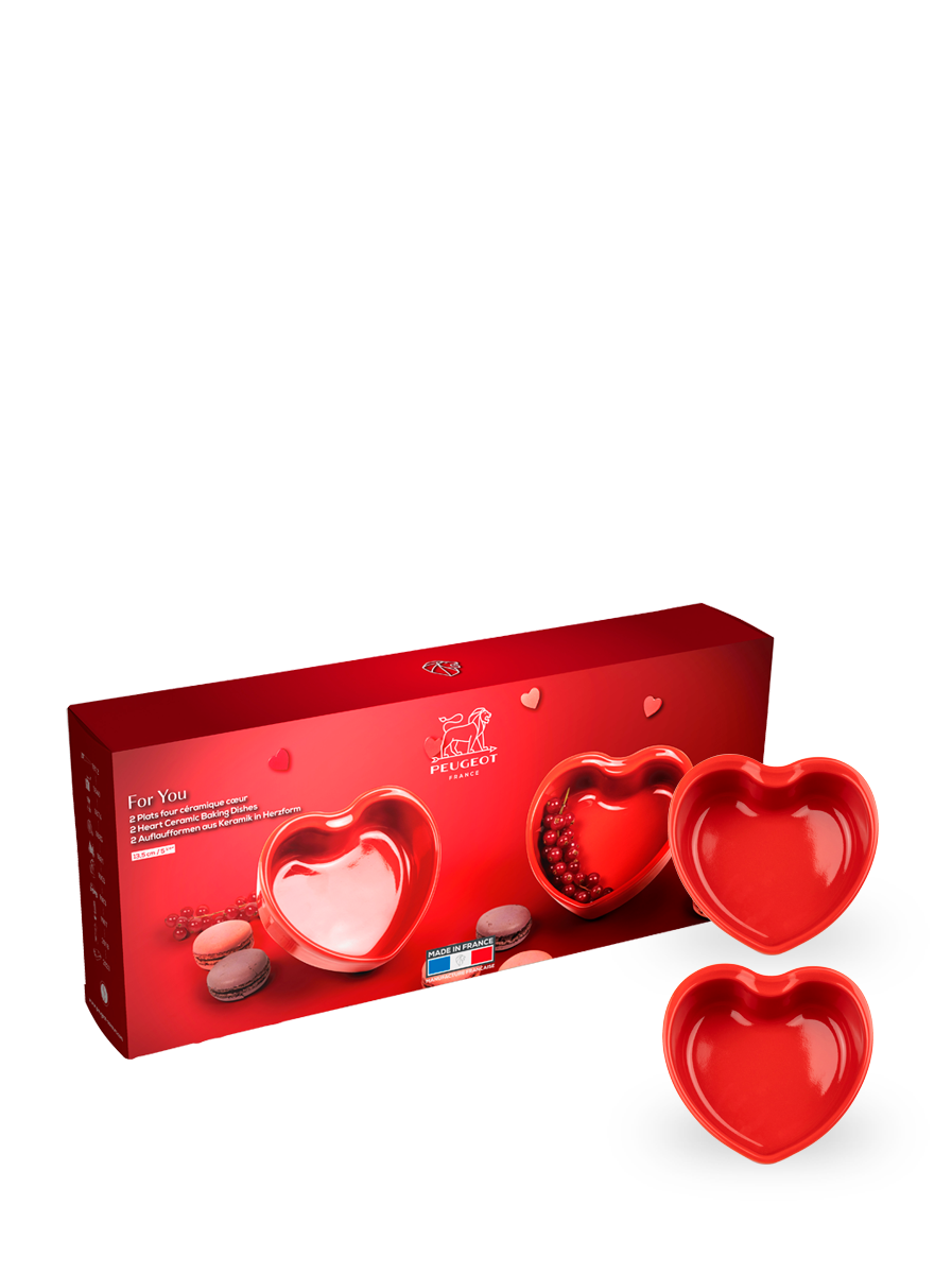 For You 2 Plats four céramique coeur rouge 13,5 cm Peugeot - Mathon - 3