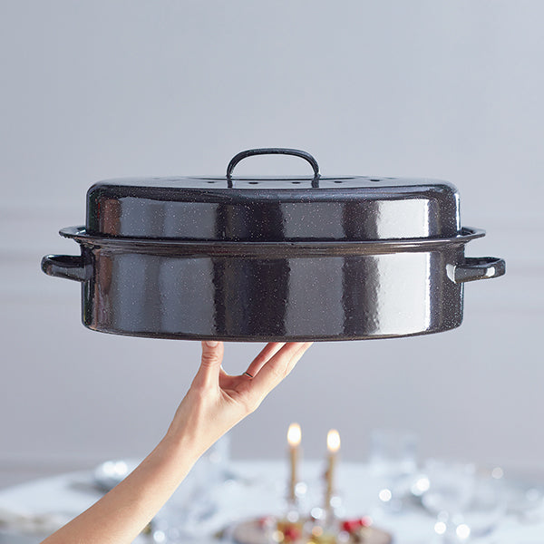 Lot roaster en acier émaillé 37 cm et thermomètre digital de cuisine à sonde Mathon - Mathon - 2