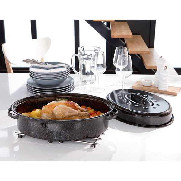 Lot roaster en acier émaillé 42,5 cm et thermomètre digital de cuisine à sonde Mathon - Mathon - 2