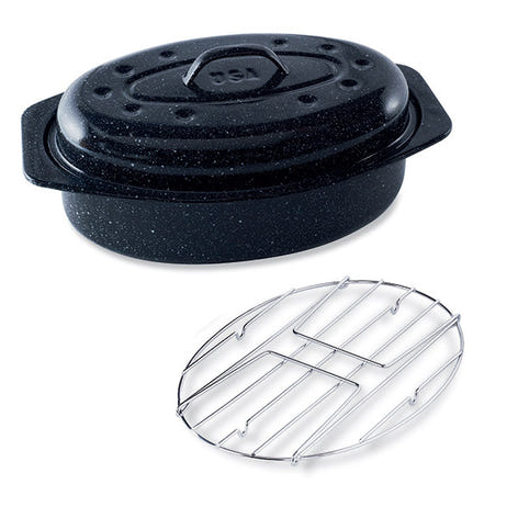 Lot Roaster 2 4 personnes avec grille Graniteware - Mathon - 1